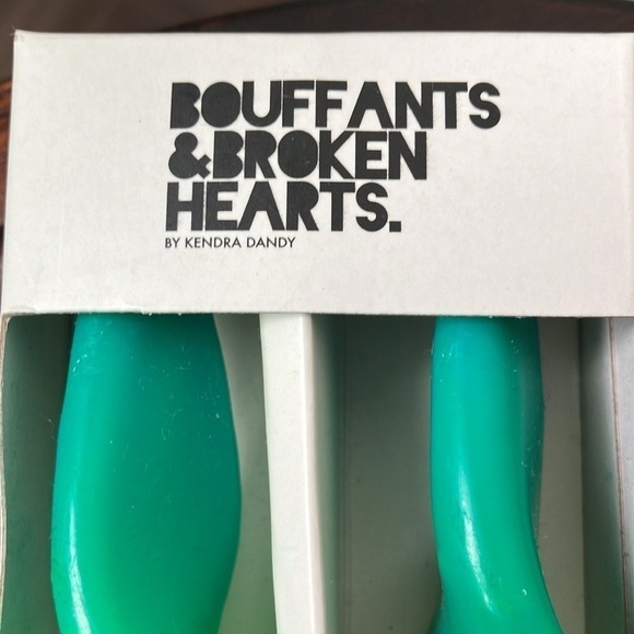 Bouffants & Broken Hearts: 2 multicolored Taper Candles- 10 inches - Picture 2 of 8